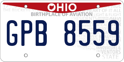 OH license plate GPB8559