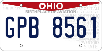 OH license plate GPB8561