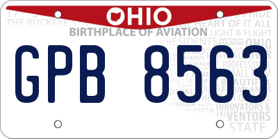 OH license plate GPB8563
