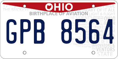 OH license plate GPB8564