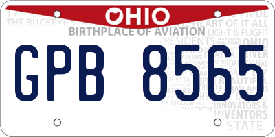 OH license plate GPB8565