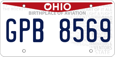 OH license plate GPB8569