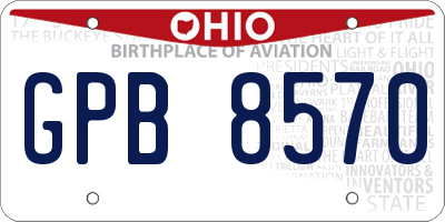 OH license plate GPB8570