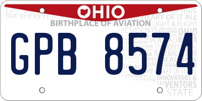 OH license plate GPB8574