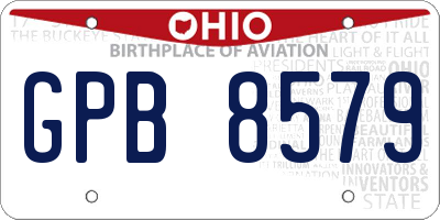 OH license plate GPB8579