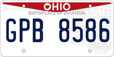OH license plate GPB8586