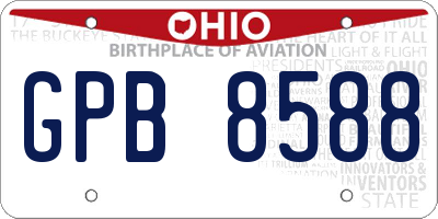 OH license plate GPB8588