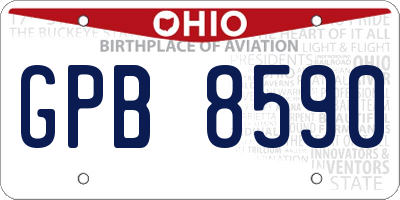 OH license plate GPB8590