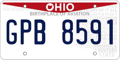 OH license plate GPB8591