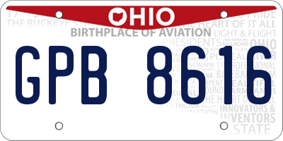 OH license plate GPB8616