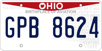 OH license plate GPB8624