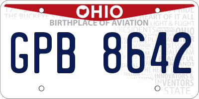 OH license plate GPB8642