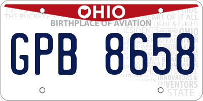 OH license plate GPB8658