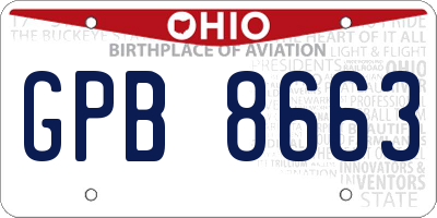 OH license plate GPB8663