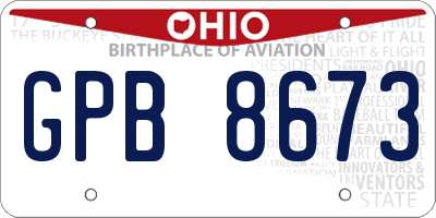 OH license plate GPB8673