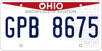 OH license plate GPB8675