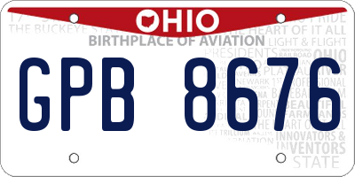 OH license plate GPB8676
