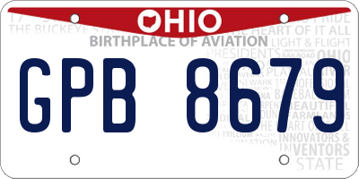 OH license plate GPB8679