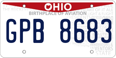 OH license plate GPB8683
