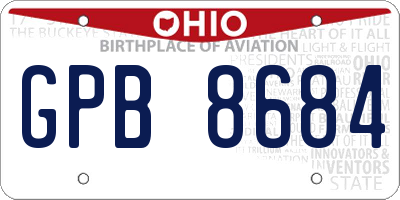 OH license plate GPB8684