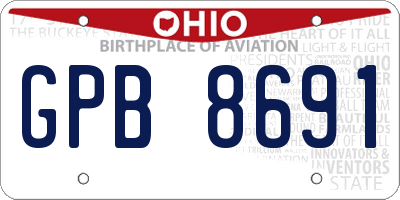 OH license plate GPB8691