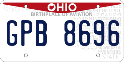 OH license plate GPB8696