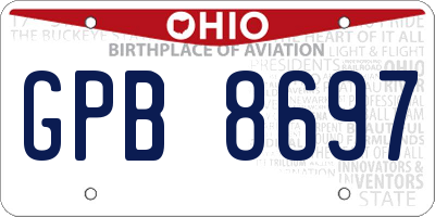 OH license plate GPB8697