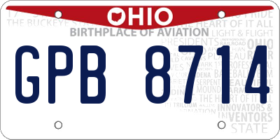 OH license plate GPB8714