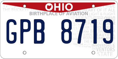 OH license plate GPB8719