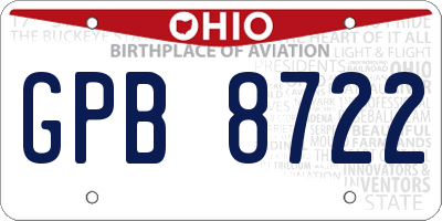 OH license plate GPB8722
