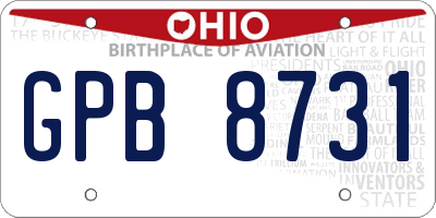 OH license plate GPB8731