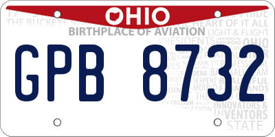 OH license plate GPB8732