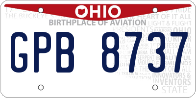 OH license plate GPB8737