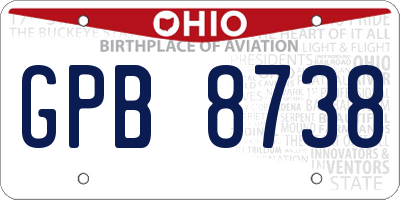 OH license plate GPB8738