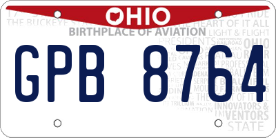 OH license plate GPB8764