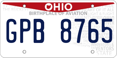 OH license plate GPB8765