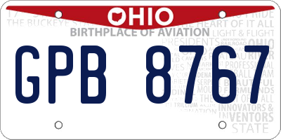 OH license plate GPB8767