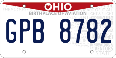 OH license plate GPB8782