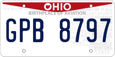 OH license plate GPB8797