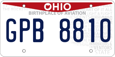 OH license plate GPB8810