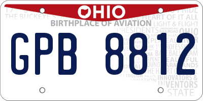 OH license plate GPB8812
