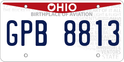 OH license plate GPB8813