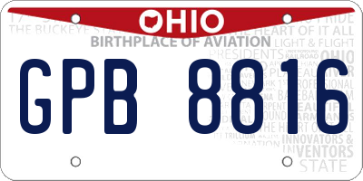 OH license plate GPB8816