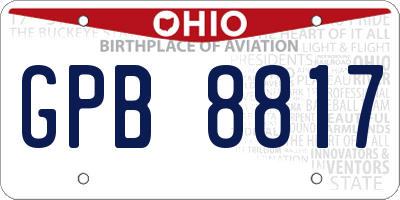 OH license plate GPB8817