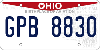 OH license plate GPB8830