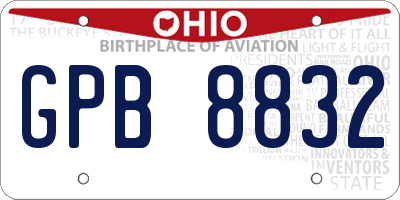 OH license plate GPB8832