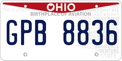 OH license plate GPB8836