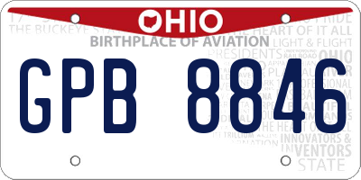 OH license plate GPB8846