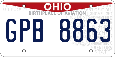 OH license plate GPB8863