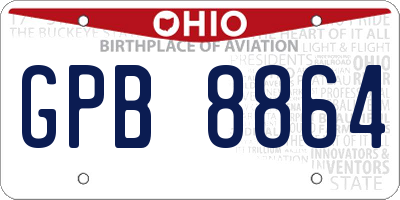 OH license plate GPB8864